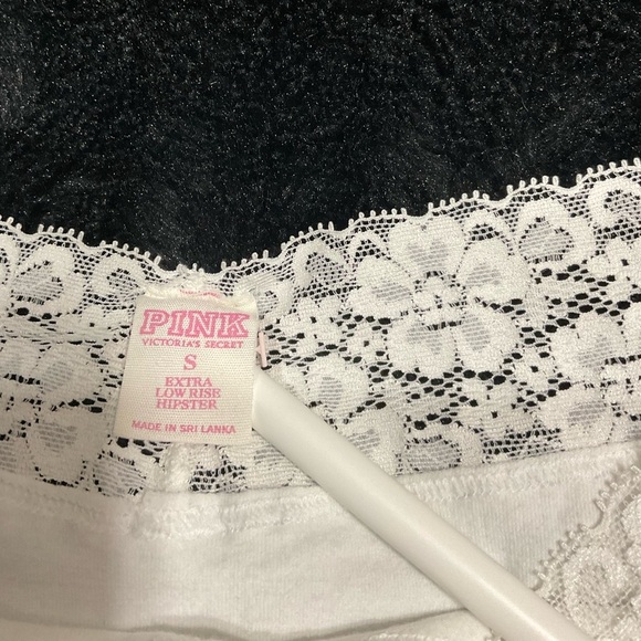 Rare Vintage PINK Victoria's Secret White Lace Hipster - Picture 4 of 8